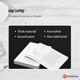 Tooleroo 20x 100 Sheet Pack A4 Thermal Printer Paper White - BPA Free Bulk - Rear View
