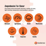 Tooleroo Weather Station 7-in-1 Professional Home Forecast Outdoor Sensor - Side View