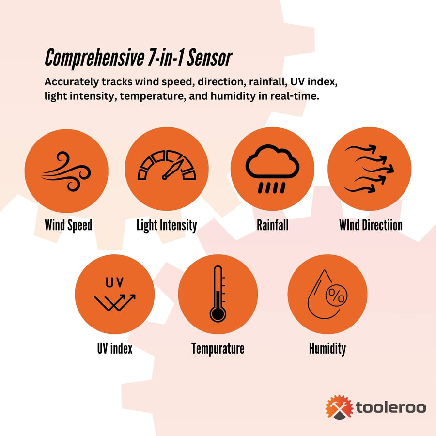 Tooleroo Weather Station 7-in-1 Professional Home Forecast Outdoor Sensor, image 3