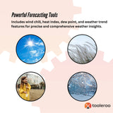 Tooleroo Weather Station 7-in-1 Professional Home Forecast Outdoor Sensor - Close-Up Angle