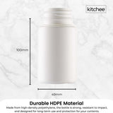 Kitchee 10x Tablet Bottles 90ml + 38mm TamperTel Child Resistant Cap - Round - Side View
