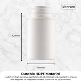 Kitchee 10x Tablet Bottles 90ml + 38mm TamperTel Child Resistant Cap - Round - Side View