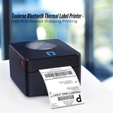 Tooleroo Bluetooth Thermal Label Printer - USB POS Receipt Shipping Printing - Front View