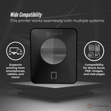 Tooleroo Bluetooth Thermal Label Printer - USB POS Receipt Shipping Printing - Top-Down View