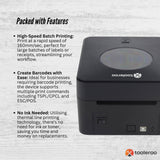Tooleroo Bluetooth Thermal Label Printer - USB POS Receipt Shipping Printing - Close-Up Angle
