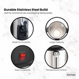 Kitchee 10L Electric Water Boiler - Stainless Steel Commercial Hot Liquid Urn - Top-Down View