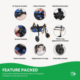 Rooster Farms Little Dog Wheelchair XS Harness - Adjustable Back Leg Aid - 45-Degree Angle