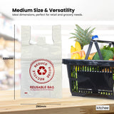 100x Large Reusable Plastic Singlet Shopping Bags - 80% Recycled 38UM Compliant - Front View