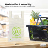 100x Medium Reusable Plastic Singlet Shopping Bags - 80% Recycled 38UM Compliant - Front View