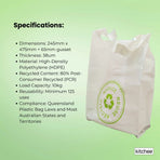1000x Medium Reusable Plastic Singlet Shopping Bags 80% Recycled 38UM Compliant