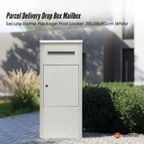 Parcel Delivery Drop Box Mailbox - Secure Home Package Locker 38x38x90cm White - Front View