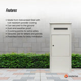 Parcel Delivery Drop Box Mailbox - Secure Home Package Locker 38x38x90cm White