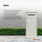 Parcel Delivery Drop Box Mailbox - Secure Home Package Locker 38x38x90cm White - Top-Down View