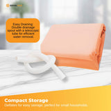 Portable Bathtub and Wireless Pump - Inflatable Foldable Collapsible Adult Tub Orange - 45-Degree Angle