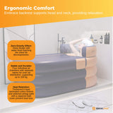 Portable Bathtub and Wireless Pump - Inflatable Foldable Collapsible Adult Tub Orange - Rear View