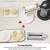 Kitchee Pasta Noodle Maker Roller Cutter Attachments - Compatible with KitchenAid Mixer - Side View