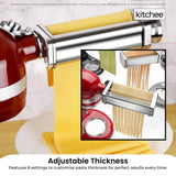 Kitchee Pasta Noodle Maker Roller Cutter Attachments - Compatible with KitchenAid Mixer - 45-Degree Angle