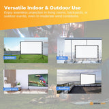 120??Portable Movie Projector Screen - Outdoor Indoor 16:9 4K Tripod Stand Case