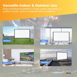 120” Portable Movie Projector Screen - Outdoor Indoor 16:9 4K Tripod Stand Case - Side View