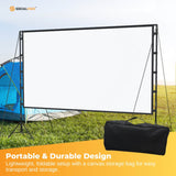 120” Portable Movie Projector Screen - Outdoor Indoor 16:9 4K Tripod Stand Case - Top-Down View