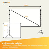 120??Portable Movie Projector Screen - Outdoor Indoor 16:9 4K Tripod Stand Case