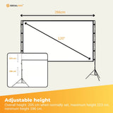 120” Portable Movie Projector Screen - Outdoor Indoor 16:9 4K Tripod Stand Case - 45-Degree Angle