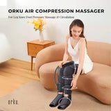 Orku Air Compression Leg Knee Foot Massager with Heat - Relaxation and Recovery - Front View