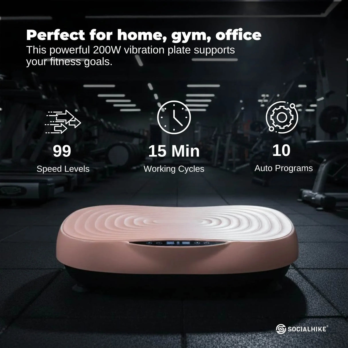 Social Hike Vibration Plate Machine - Vibrating Exercise Platform Pink