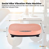 Social Hike Vibration Plate Machine - Vibrating Exercise Platform Pink - Front View