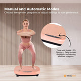 Social Hike Vibration Plate Machine - Vibrating Exercise Platform Pink - Rear View