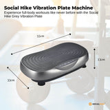 Social Hike Vibration Plate Machine - Vibrating Exercise Platform Grey - Front View