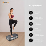 Social Hike Vibration Plate Machine - Vibrating Exercise Platform Grey - Close-Up Angle