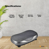 Social Hike Vibration Plate Machine - Vibrating Exercise Platform Grey - Extra Image