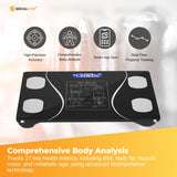 Bluetooth Smart Body Fat Scale Black - Digital BMI Weight USB Recharge with App - Side View