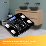 Bluetooth Smart Body Fat Scale Black - Digital BMI Weight USB Recharge with App - Top-Down View