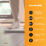 Bluetooth Smart Body Fat Scale Black - Digital BMI Weight USB Recharge with App - Close-Up Angle