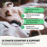 Orthopaedic Dog Bed XL Grey - Memory Foam Mattress Waterproof Removable Cover - Side View