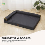 Rooster Farms Supportive Dog Bed XL Grey - Egg Crate Foam Waterproof Mattress, Waterproof