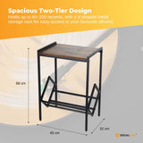 Social Hike Turntable Player Stand & Vinyl LP Record Album Storage - Black Metal - 45-Degree Angle