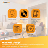 Social Hike Turntable Player Stand & Vinyl LP Record Album Storage - Black Metal - Rear View