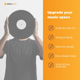 Social Hike Turntable Player Stand & Vinyl LP Record Album Storage - Black Metal - Close-Up Angle