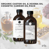 Orku 500ml Organic Castor Oil and 500ml Organic Jojoba Oil Pack - Front View