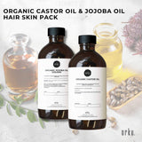 Orku 500ml Organic Castor Oil and 500ml Organic Jojoba Oil Pack - Front View