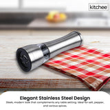 Kitchee Stainless Steel Salt Pepper Spice Grinder Mill - Adjustable Coarseness - Side View