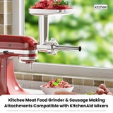 Kitchee Meat Food Grinder Sausage Attachment - Compatible with KitchenAid Mixers - Front View