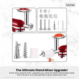 Kitchee Meat Food Grinder Sausage Attachment - Compatible with KitchenAid Mixers - Side View