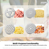 Kitchee Meat Food Grinder Sausage Attachment - Compatible with KitchenAid Mixers - Top-Down View