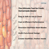 Kitchee Meat Food Grinder Sausage Attachment - Compatible with KitchenAid Mixers