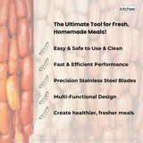 Kitchee Meat Food Grinder Sausage Attachment - Compatible with KitchenAid Mixers - Close-Up Angle