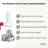 Kitchee Slicer Shredder Grater 3 Attachments - Compatible with KitchenAid Mixer - Close-Up Angle